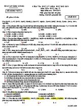 Đề kiểm tra học kỳ 2 môn Hóa học Lớp 12 - Mã đề H201 - Năm học 2018-2019 - Sở giáo dục và đào tạo Bình Dương